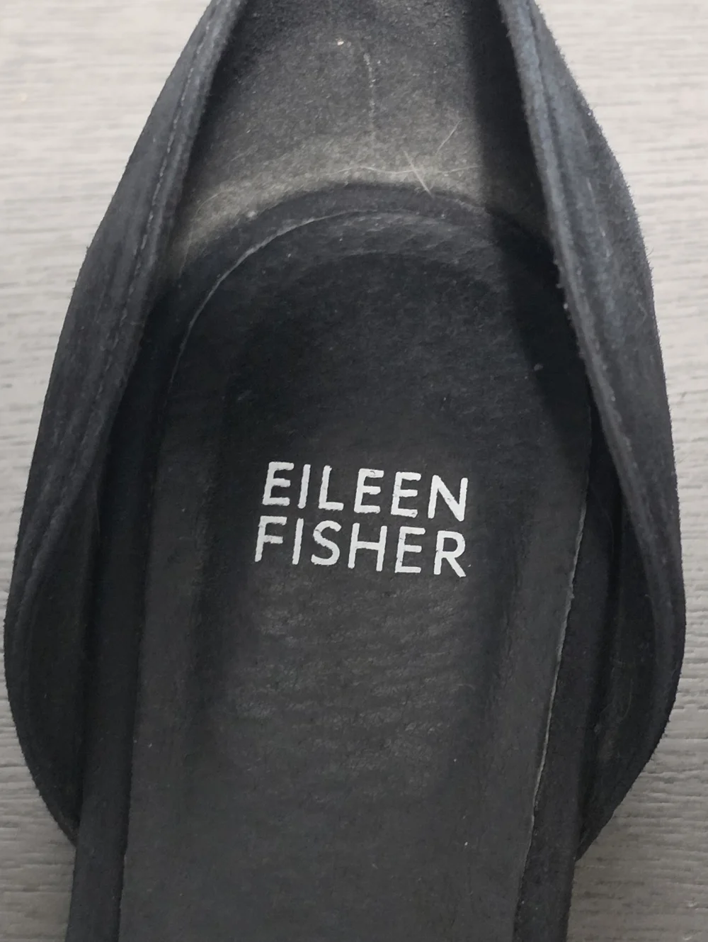 EILEEN FISHER Ida Dorsay Flats Womens Size 8.5 Black Suede Leather Minimalist